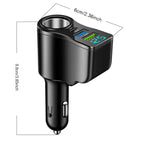 New digital display car fast charging dual USB car charger car one to three cigarette lighter 66W car multifunctional charger