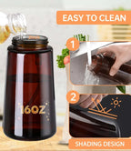 2-in-1 Glass Oil Sprayer & Dispenser, 16oz Leakproof Olive Oil Bottle for Cooking, Air Fryer, Salad, BBQ