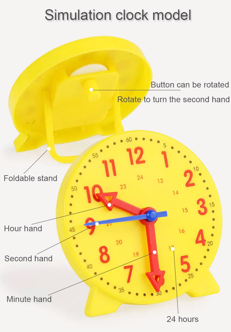 Children Montessori Clock Educational Toys Hour Minute Second Cognition Matching Puzzle Toys Kids Early Preschool Teaching Aids