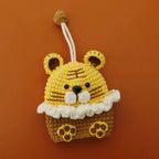 Cute Animal Doll Crochet Keychains For Keys Storage Funny Puppy Series Knitted Bag For Car Keys Holder Keyrings Custom Wholesale