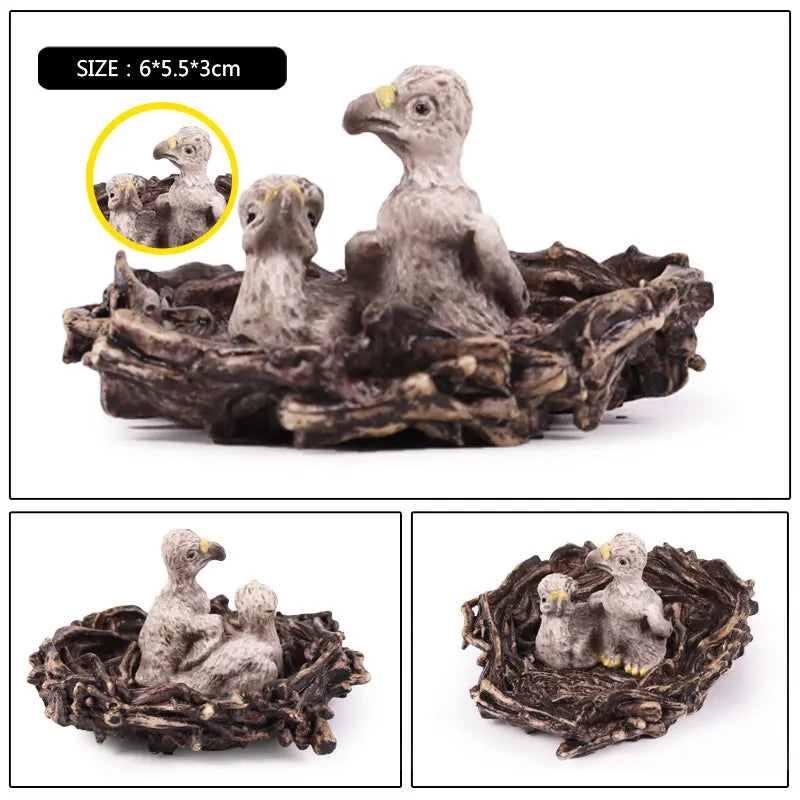 Oenux Wild Bird Animals Forest Night Eagle Condor Figurines PVC Action Figure Garden Decoration Education Miniature Toy Kid Gift
