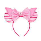 Mouse Ears Headband Cartoon Sequin Bows Headband Birthday Party Christmas Halloween Princess Cosplay Costume For Women Adult