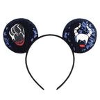 2026 Festival Party Cosplay Mouse Ears Headband 3.3" Ears Glitter Hairband For Boys Girls DIY Cartoon Hair Accessories