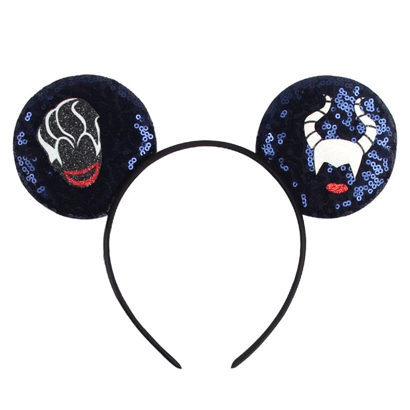 2026 Festival Party Cosplay Mouse Ears Headband 3.3" Ears Glitter Hairband For Boys Girls DIY Cartoon Hair Accessories
