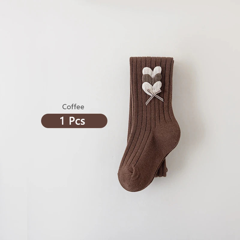 Autumn Winter Girls Pantyhose Solid Color Kids Ballet Dance Tights For Kids Stocking Velvet Heart Grils Leggings