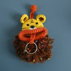 Funny Crochet Keychains Knitting Cute Sausage Mouth Doll Key Holder Knitted Storage Bag Keyrings For Car Keys Wholesale Custom