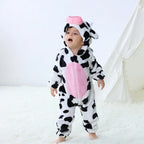 Inflant Newborn Rompers Kigurumi Winter Animal Onesie Kids Jumpsuit Pajamas Baby Cow Costumes For Christmas Halloween Party