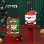 Christmas Building Block Santa Claus Snowman Elk Tree Micro Brick Puzzle Assembly Model Home Decoration Xmas Party Gift Kid Toy