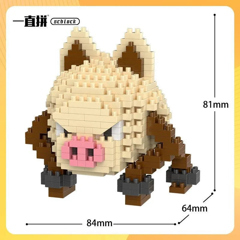 Pokemon Building Blocks Small Cartoon Mini Block Pikachu Charizard Eevee Mewtwo Anime Assemble Action Model Dolls Boys Toys