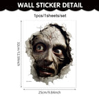 3D Floor Wall Stickers Scary Ghost Halloween Removable Interior Decoration Scary Atmosphere Bar Party Spooky Decoration Props