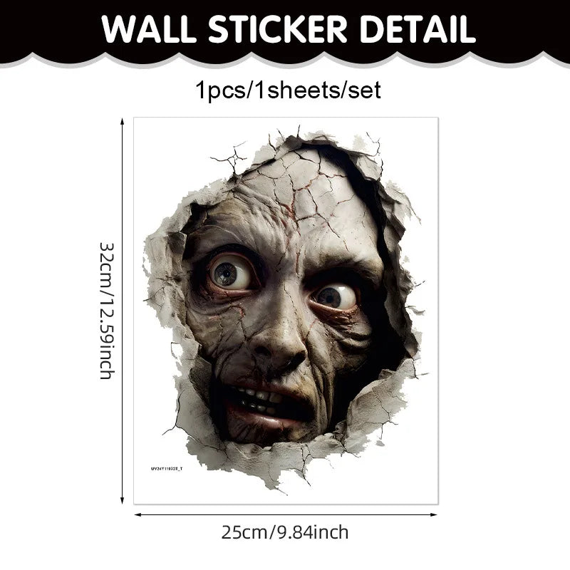 3D Floor Wall Stickers Scary Ghost Halloween Removable Interior Decoration Scary Atmosphere Bar Party Spooky Decoration Props