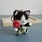 Exquisite Kitten Doll Crochet Keychain For Bag Pendant Knitted Small Cat Doll Keyrings Cute Kitten Keychain Custom Accessories