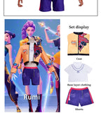 Girls Zoey Cosplay Girl Group Rumi Kids Costume Mira Outfit Favorite Stage Performance Clothes Halloween Animated Movie Dress Up