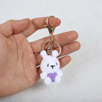 Mini Animal Doll Series Crochet Keychain Knitted Small Rabbit Doll Keyrings Mini Puppy Cute Keychain Wholesale Custom Accessory