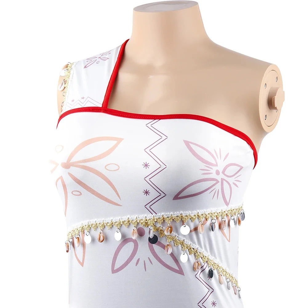 Women Movie Cosplay Moana Costume Tassel Skirt Outfits Ocean Adventure Princess Dress For Adult Girl Carnival Halloween Dress Up
