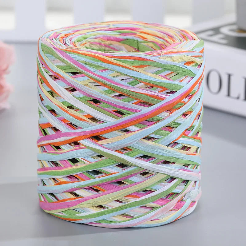 200M Raffia paper rope Straw Yarn For Knitting Crocheting Paper Threads DIY Handmade Summer Sunhat Beach Bag Freeshipping