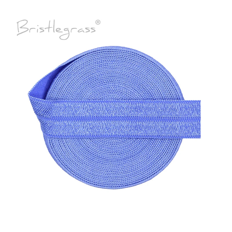 BRISTLEGRASS 2 5 10 Yard 5/8" 15mm Solid FOE Shiny Fold Over Elastic Spandex Satin Band Hair Tie Headband Dress Sewing Lace Trim
