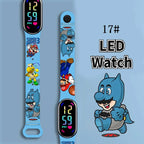 Mario Bros Digital Watch for Kids Waterproof Sport Wristband Luigi Princess Peach Yoshi Bowser Action Figures Children