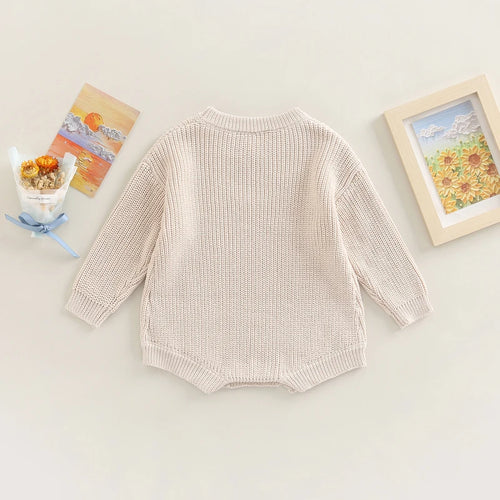 0-2Y Knitting Newborn Baby Girl Boy Spring Autumn Clothes Cute Long Sleeve Sweater Romper Jumpsuit Casual New born Outfits