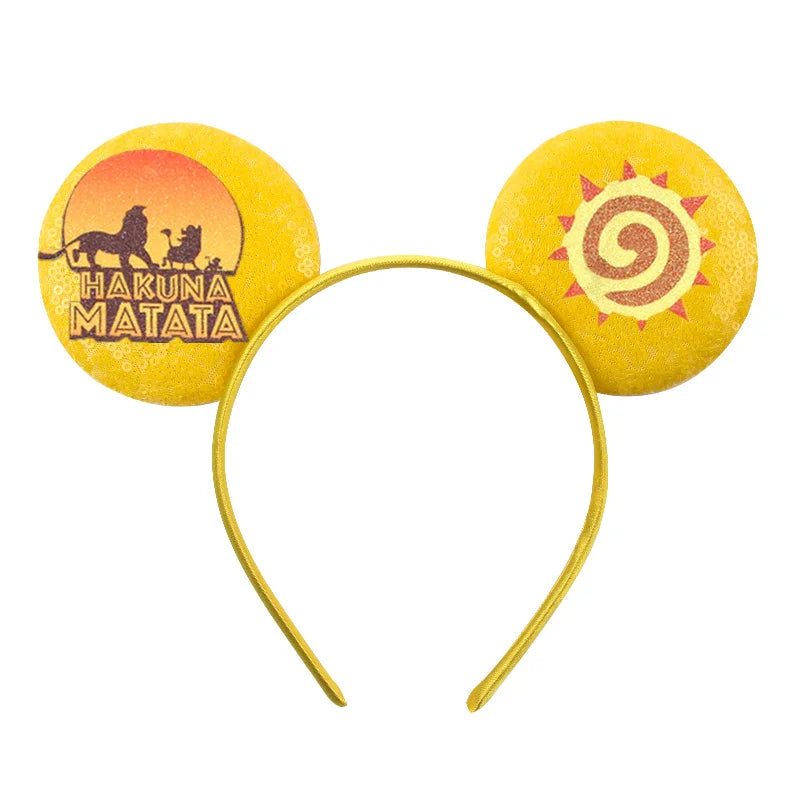 2026 Festival Party Cosplay Mouse Ears Headband 3.3" Ears Glitter Hairband For Boys Girls DIY Cartoon Hair Accessories