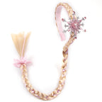 New Frozen Series Elsa Headband For Girls Snow Wig Braid Rhinestones Crown Hairband Birthday Party Princess DIY Hair Accessories