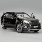 Model Car 1/32 RAV4 Alloy Diecast Collectible Toy Car with Light and Sound Toy Vehicle Door Can Be Opened for Boys Kids Toddler