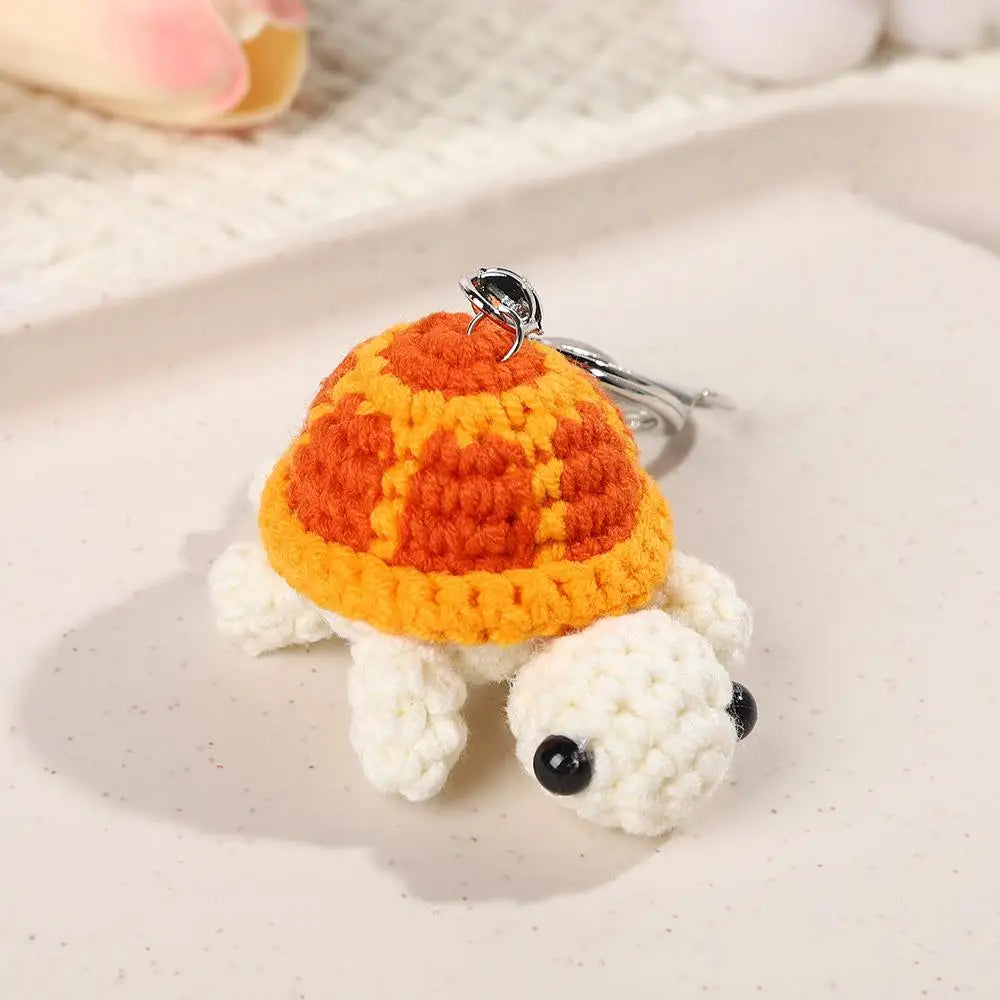 New Cute Turtle Keychain Handmade Mini Knit Turtle Pendant Crochet Bag Charm Backpack Hanging Creative Plush Toy Kids Gifts