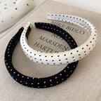 Retro Satin Polka Dot Sponge Headbands for Woman Fashion Temperament Hair Hoop Wash Face Hair Band Female Party Hair Accessories