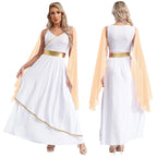 Womens Ancient Greek Athenian Princess Dress Toga Halloween Senator Caesar Cosplay Party Costume Roman Empress Long Robe Dress