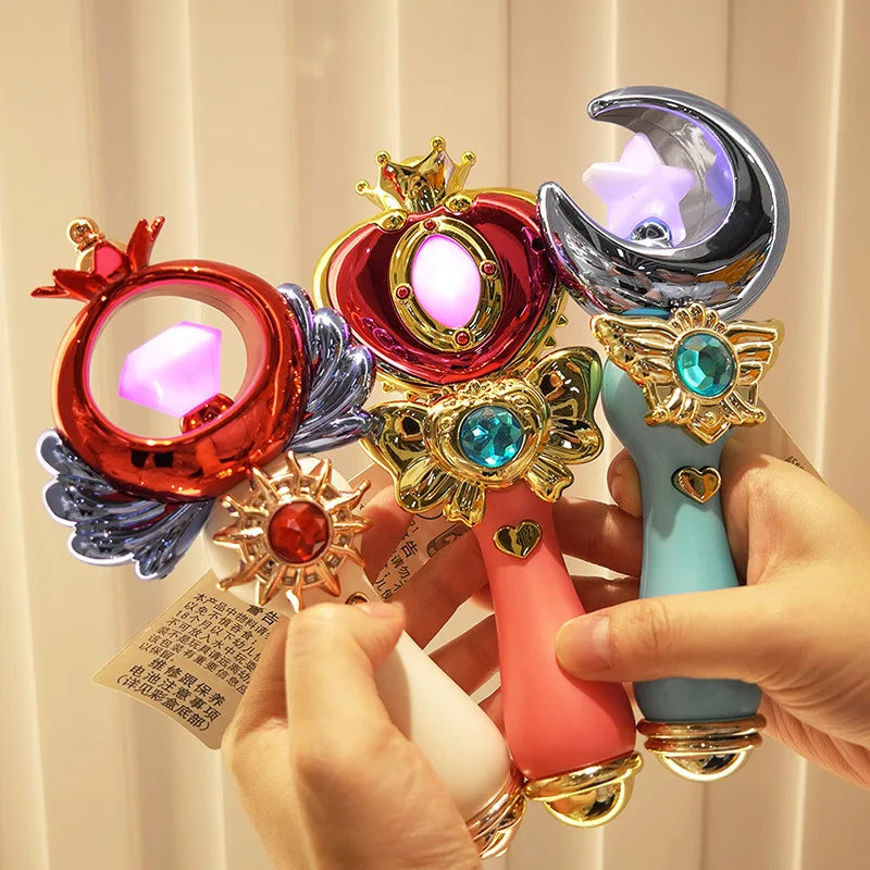 Lighting and sound effects magic wand girls toys, cartoon flash stick, light stick light toys stall toys girls must have