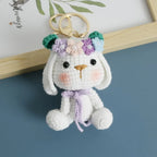 Cute Rabbit Doll Crochet Keyrings Handmaking Knitting Rabbit Keychains Cartoon Carrot Rabbit Keyrings Pendant Custom Accessories