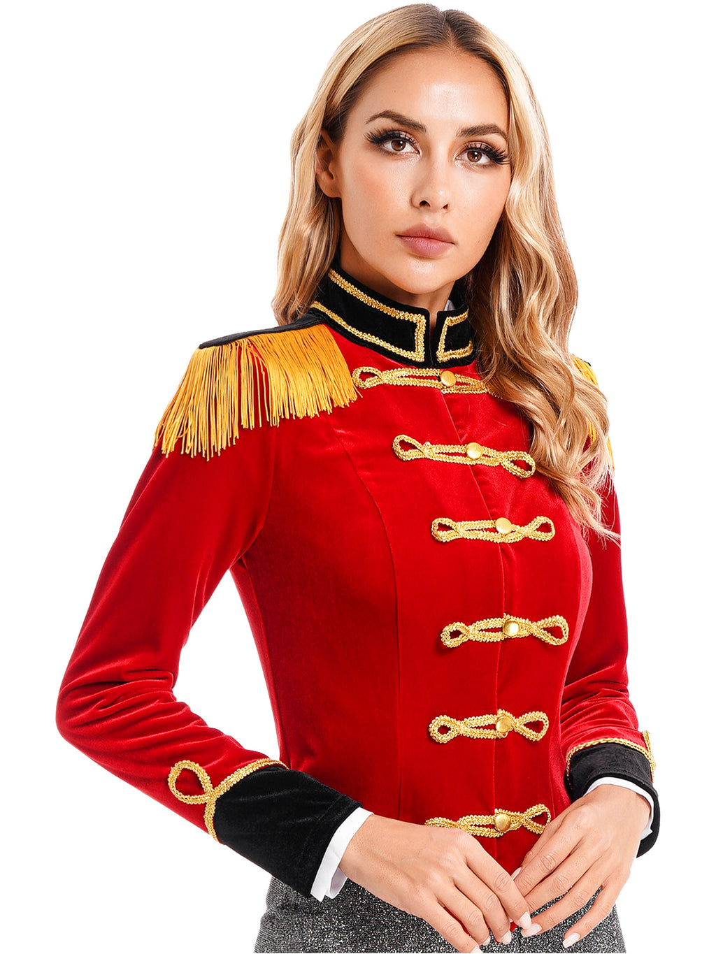 Women Circus Ringmaster Costume Showman Majorette Tassel Tailcoat Jacket Halloween Carnival Lion Tamer Cosplay Costumes