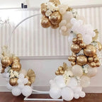 40Pcs White Sand Latex Balloons 10Inch Boho Sand White Metal Chrome Gold Balloons for Birthday Wedding Baby Shower Party Decor