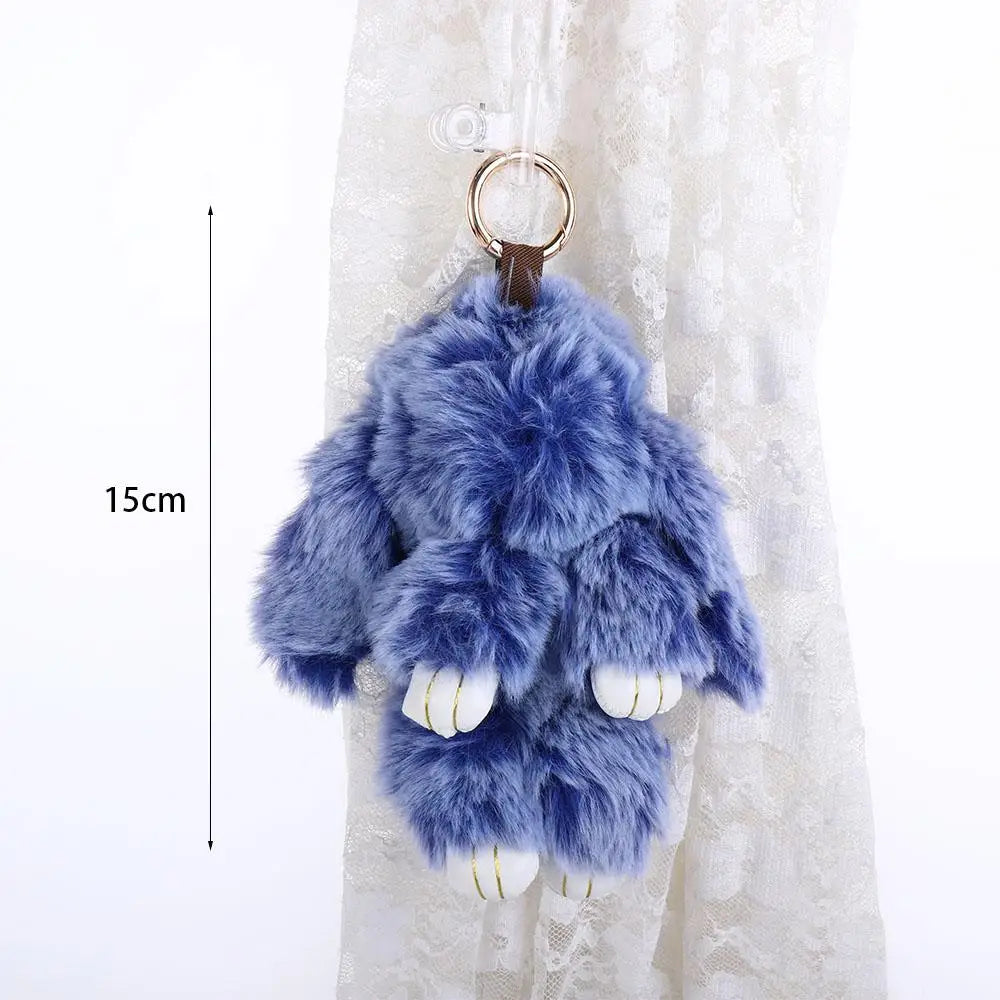 Pendant Plush Toy Bags Pendant Jewelry Ornament Fluffy Toy Doll Plush Bunny Keyring Plush Bunny Keychain Rabbit Fur Keychain