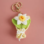 Exquisite Bouquet Series Crochet Keyrings Wholesale Handmaking Bouquet Keychain For Bag Pendant Knitting Flower Keyrings Custom