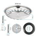 Kitchen Sink Strainer Stainless Steel 80/82/84 Mm Household Water Basin Sink Drainer Strainer Basket Waste Plug Stopper Filter