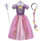 Girls Costume Children Cosplay Princess Dress Kids Halloween Birthday Pageant Party Rapunzel Dress Girl Carnival Tangled Clothes