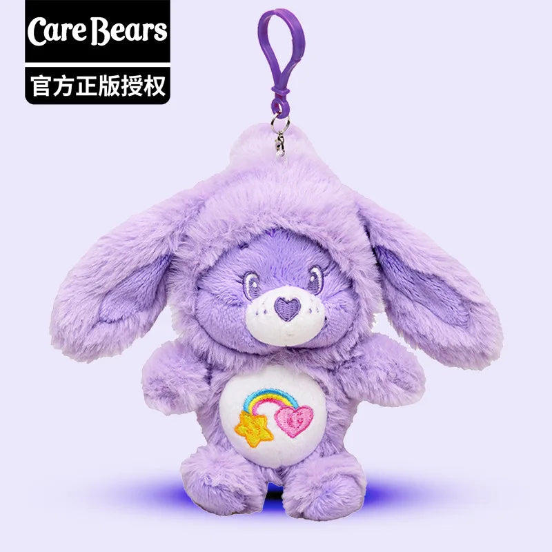 Cute Carebears Plush Keychain Rabbit Hat Key chain Rainbow Bear Doll Schoolbag Doll Birthday Gift Room Decor