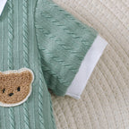 0-18 Months old Newborn Baby boy Jumpsuit Cute Little Bear Short sleeved Jumpsuit Baby clothing Boy baby Summer Crawling Suit