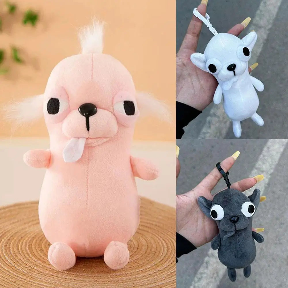 Cute Plush Pet Puppy Keychain Stuffed Animals Chihuahua Doll School Backpack Pendant Weird Cute Plush Puppy Pet Gift Kids Toy