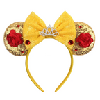 Mouse Ears Headband Cartoon Sequin Bows Headband Birthday Party Christmas Halloween Princess Cosplay Costume For Women Adult