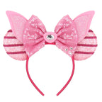 2026 Trip Mouse Ears Headband for Girls Women Sequin Castle 5"Bow Hairband Festival Party Cosplay DIY Hair Accessories
