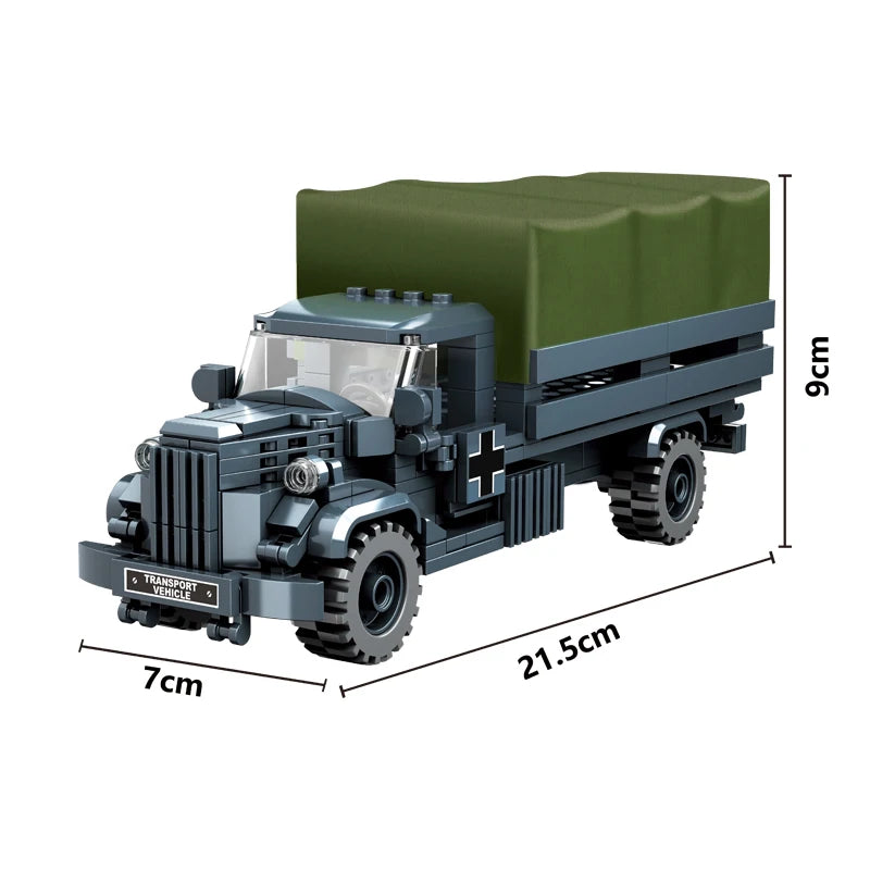 World War Army Military Soldiers Armor Halftrack Main Station Tank Building Blocks Bricks Model DIY Assembly Toys For Kids