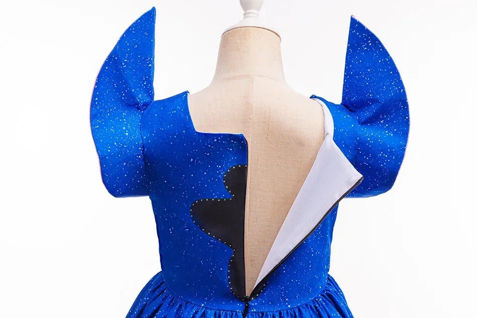 Girls Stitch Cosplay Dress Cute Cartoon Disney Movie Style Costume for Halloween Carnival Stage Performances & Kids' Dress-Up