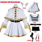 Frieren Beyond Journey's End Cosplay Costume Anime Magician Dress Elf Ear Halloween Party Charistmas for Women Girls