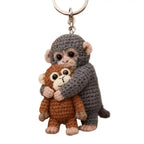 Funny Monkey Design Series Keyring For Backpack Purse Keys Cute Handmade Crochet Punch Monkey Keychain 2D Keyring Llavero 열쇠고리