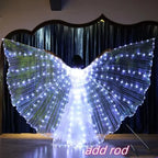LED Isis Wings Glowing Wings Belly Dance Dress Butterfly Wings Halloween Christmas Party Stage Performance rod for Single Sale