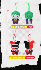 9cm Soft Plush Keychain DC Justice League Batman Superman Harley Quinn Joker Cute Cartoon Movie Dolls Creative Christmas Gifts