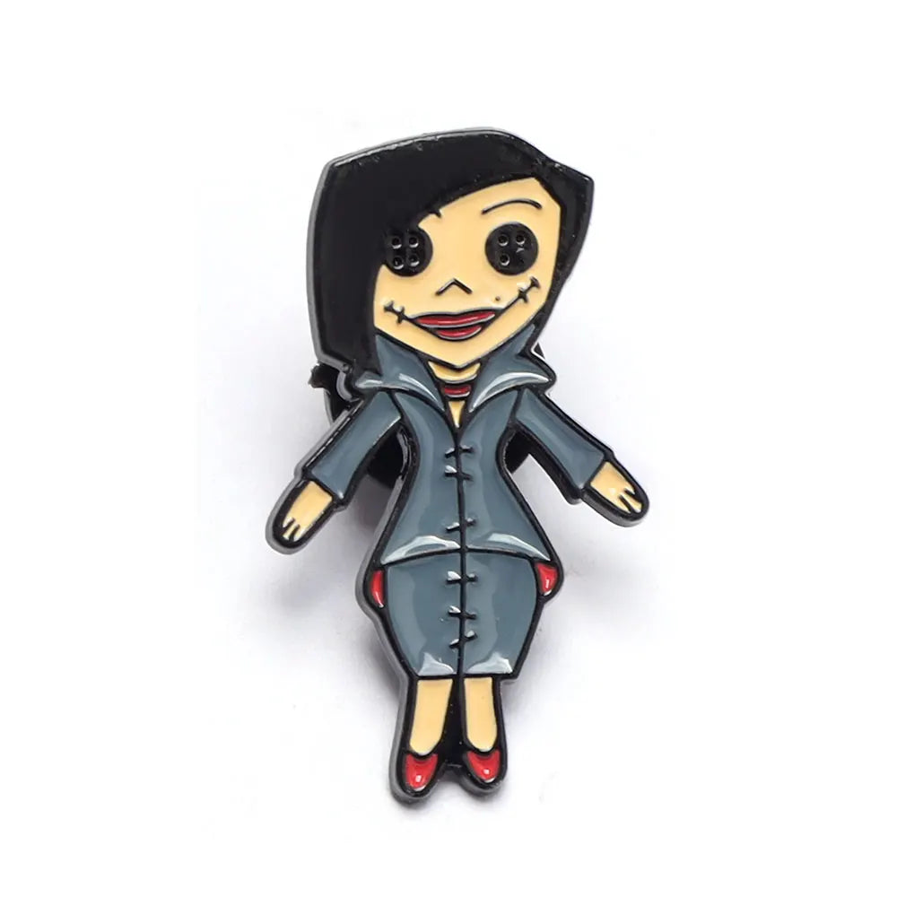 Horror Animated Films Doll Enamel Pins Cartoon Character Role Brooch Lapel Badge Punk Halloween Jewelry Gift for Friend