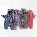 0-18Months Newborn Baby Romper Winter Thicken Flannel Warm Clothes Infant Boy Girl Oneies Pyjamas Heart-Shaped Hooded Jumpsuits